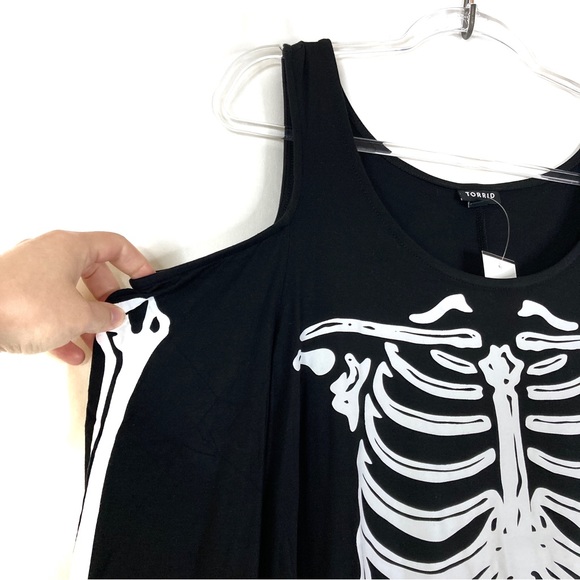 Torrid | Sexy Black Cold Shoulder Skeleton Slit Maxi Dress - Picture 2 of 7